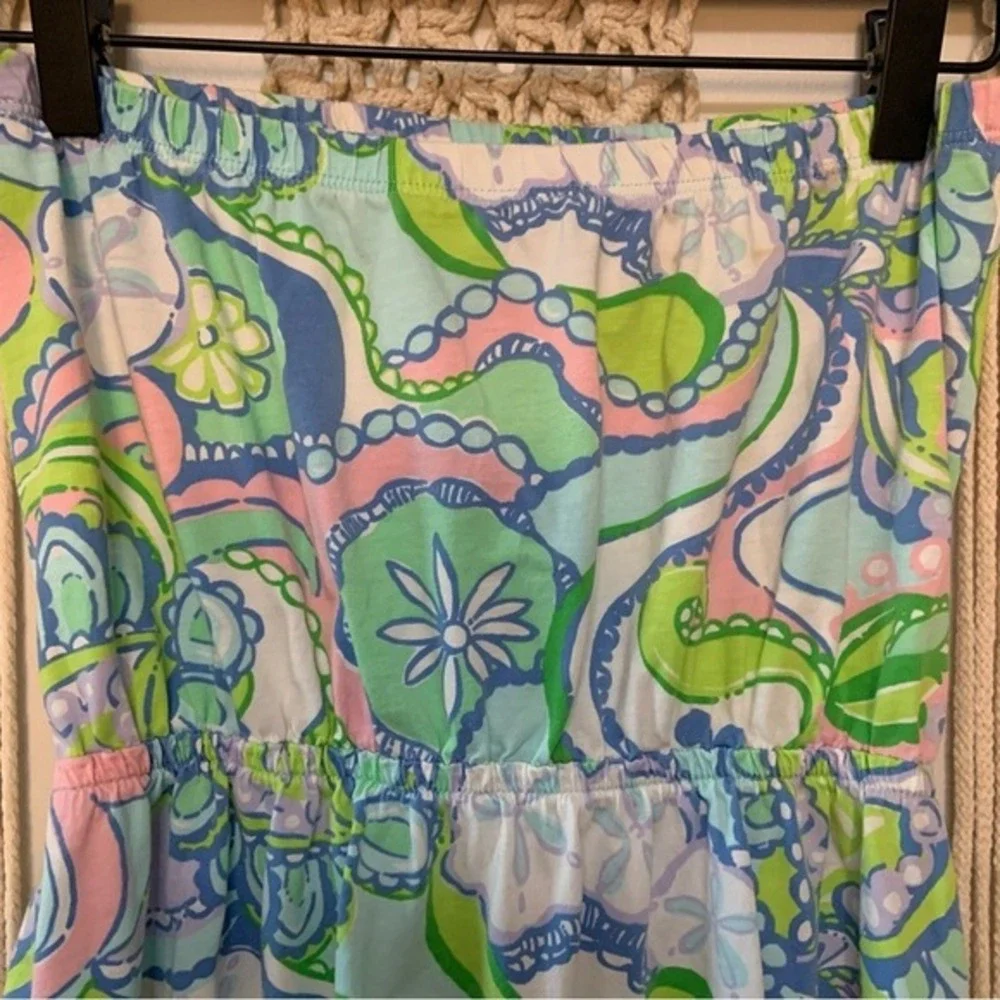 LILLY PULITZER‎ Windsor Strapless Dress Multi Conch Republic 100% Cotton Small - Picture 7 of 13